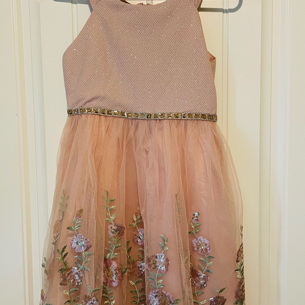 Emily West Tan and Pink Halter Sundress for Weddings